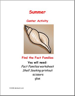 Learning Center: Summer – Math Fact Families