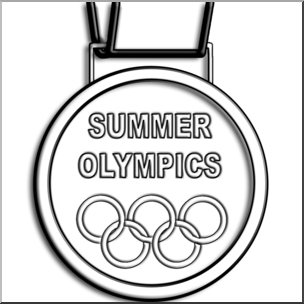 Clip Art: Summer Olympics Medal B&W