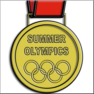 Clip Art: Summer Olympics Medal Gold Color