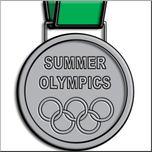 Clip Art: Summer Olympics Medal Silver Color