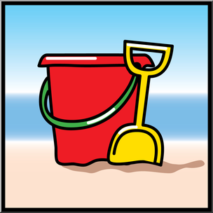 Clip Art: Summer Beach Graphic 1 Color