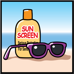 Clip Art: Summer Beach Graphic 2 Color