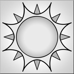 Clip Art: Sun 01 Grayscale 1