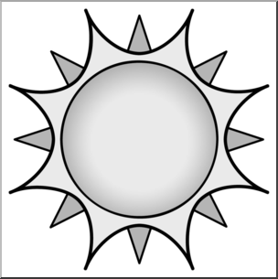 Clip Art: Sun 01 Grayscale 2