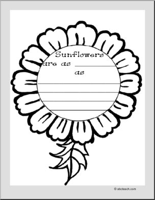 Sunflower simile (elementary) Writing Prompt