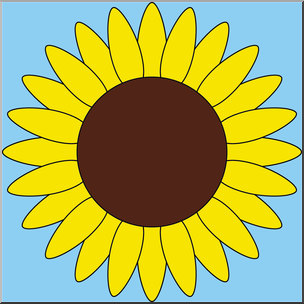 Clip Art: Flower: Sunflower Color