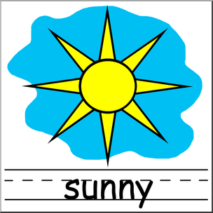 Clip Art: Weather Icons: Sunny Color Labeled