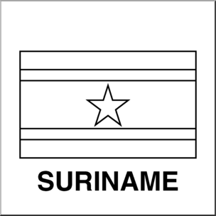 Clip Art: Flags: Suriname B&W