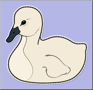 Clip Art: Baby Animals: Swan Cygnet Color 2