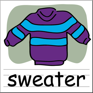 Clip Art: Basic Words: Sweater Color Labeled