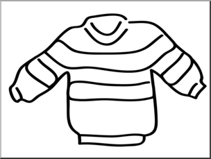Clip Art: Basic Words: Sweater B&W Unlabeled