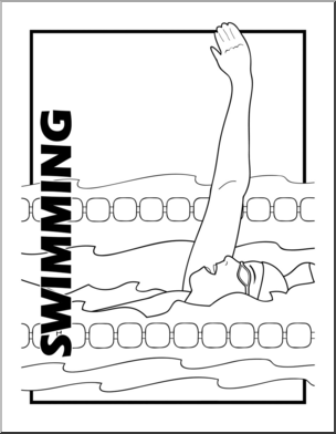 Clip Art: Swimming B&W