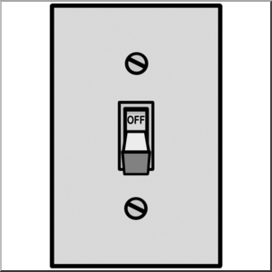 Clip Art: Electricity: Switch Off Grayscale