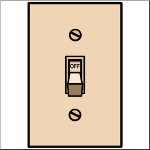 Clip Art: Electricity: Switch Off Color