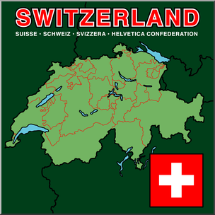 Clip Art: Switzerland Map Color Blank