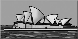 Clip Art: Sydney Opera House Grayscale