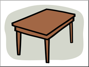 Clip Art: Basic Words: Table Color Unlabeled