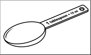 Clip Art: Measuring Spoons: Tablespoon B&W