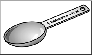 Clip Art: Measuring Spoons: Tablespoon Grayscale