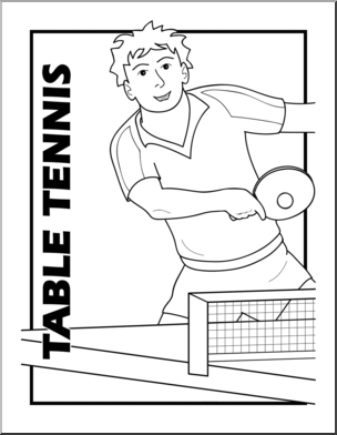 Clip Art: Table Tennis B&W