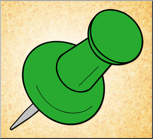 Clip Art: Tack Green Color 1
