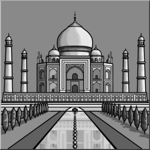 Clip Art: Taj Mahal Grayscale