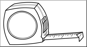Clip Art: Tools: Tape Measure B&W