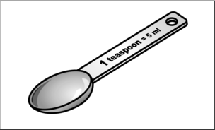 Clip Art: Measuring Spoons: Teaspoon Grayscale