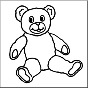 Clip Art: Teddy Bear 2 B&W