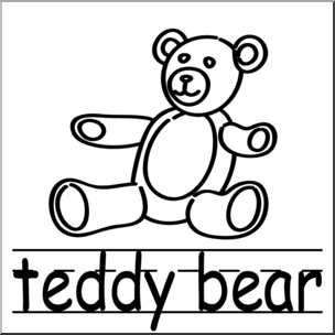 Clip Art: Teddy Bear B&W