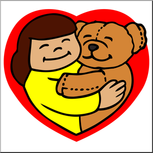 Clip Art: Teddy Bear Hug Color