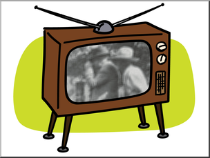 Clip Art: Basic Words: Television Color Unlabeled