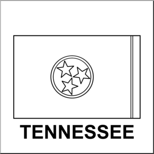 Clip Art: Flags: Tennessee B&W
