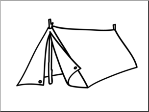 Clip Art: Basic Words: Tent B&W Unlabeled