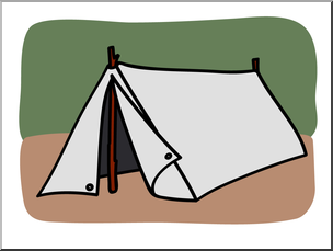 Clip Art: Basic Words: Tent Color Unlabeled