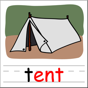 Clip Art: Basic Words: -ent Phonics: Tent Color