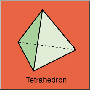 Clip Art: 3D Solids: Tetrahedron Color Labeled