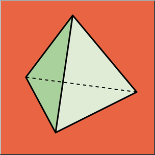 Clip Art: 3D Solids: Tetrahedron Color