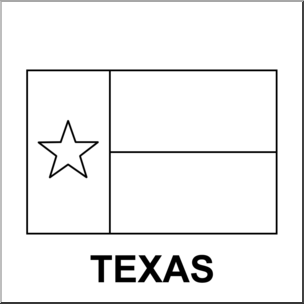 Clip Art: Flags: Texas B&W