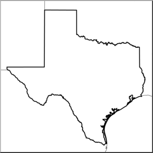 Clip Art: US State Maps: Texas B&W