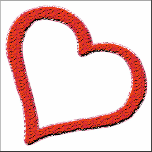 Clip Art: Outline Heart Textured Color