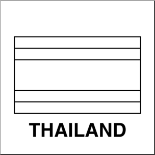Clip Art: Flags: Thailand B&W