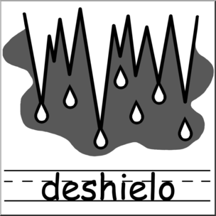 Clip Art: Weather Icons Spanish: Deshielo Grayscale