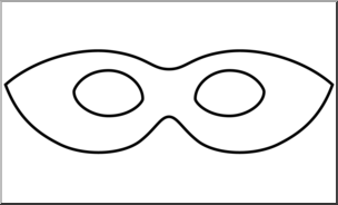 Clip Art: Theater Mask (coloring page)