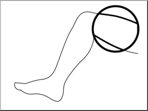 Clip Art: Parts of the Body: Thigh B&W Unlabeled