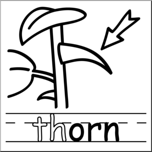 Clip Art: Basic Words: -orn Phonics: Thorn B&W