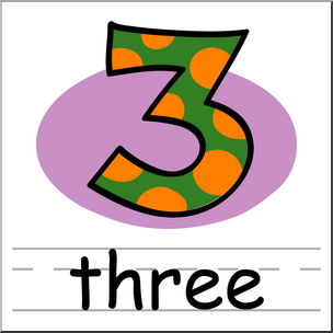 Clip Art: Basic Words: Three Color Labeled