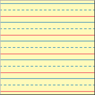 Clip Art: Three Rule Lines 5 Rows Color 04