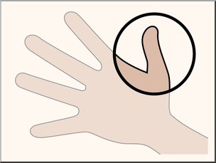 Clip Art: Parts of the Body: Thumb Color Unlabeled
