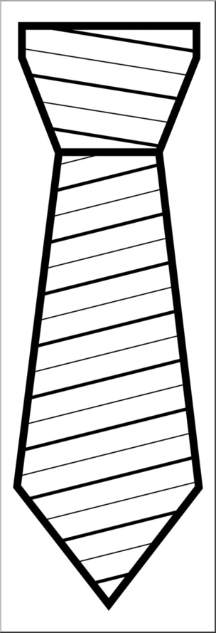 Clip Art: Tie with Stripes B&W